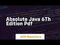 absolute java 6th edition pdf