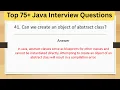 Top 75 Tricky Java Interview Questions - Can we create an object of abstract class