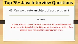 Top 75 Tricky Java Interview Questions - Can we create an object of abstract class
