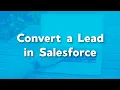 How to Convert a Lead in Salesforce Convert into account contact opportunity User Training