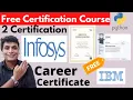 Free Infosys Python Data Science Training And Certificate Infosys IBM Career Certificate Free