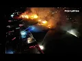 Drone of massive paper mill fire in Menominee Michigan