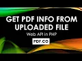 How to Get PDF Info using PDF co Web API in PHP