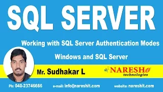 Working with SQL Server Authentication Modes Windows and SQL Server MSSQL Training