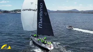 ORCV Melbourne-Hobart (Westcoaster) Finish. Maritimo wins at first attempt.