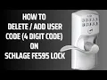 Schlage FE595 How to User Code