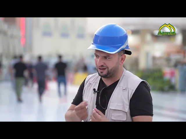 ⁣الملاكات الهندسية  في العتبة الكاظمية المقدسة يعملون لإظهار صحون العتبة المقدسة بابهى واجمل صورة