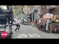 Timothee Chalamet Almost Gets Hit By A Cab Filming Marty Supreme In New York City