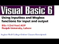 VB Program Using Inputbox and Msgbox functions for input and output VB in urdu ADP BSc 3rd year