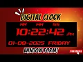 Digital Clock with Date Day Display using Windows Forms C Full UI Design