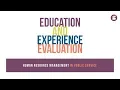 Education and Experience Evaluation