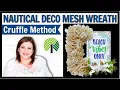Nautical Dollar Tree Cruffle Deco Mesh Wreath DIY Tutorial dollar tree wall door hanger wreath