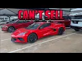 Chevrolet dealership completely full of Unsold Corvettes