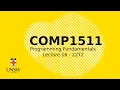 COMP1511 Week 9 Lecture 2 Revision Debugging