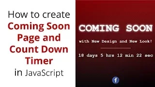 How to create coming soon page or count down timer for deal in HTML CSS and JavaScript