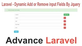 Laravel - Dynamically Add or Remove input fields using JQuery