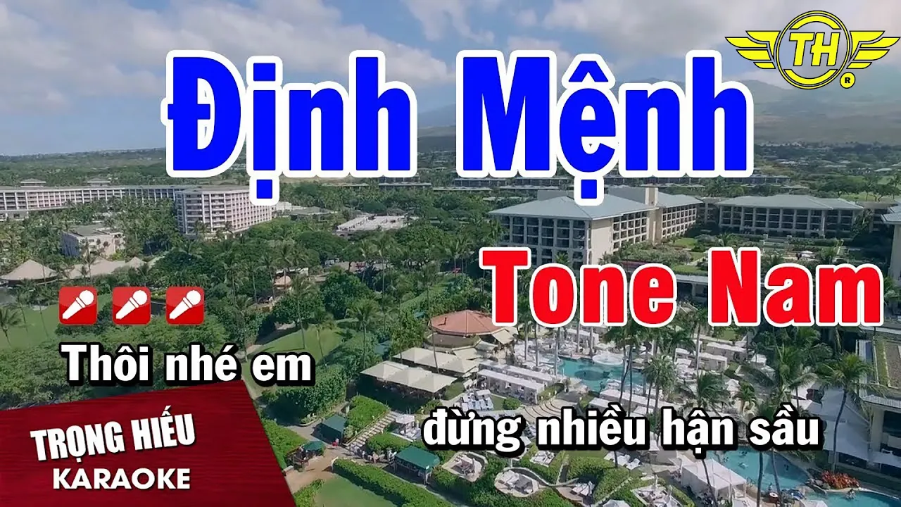Karaoke Định Mệnh Tone Nam Nhạc Sống | Trọng Hiếu