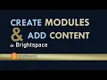 Create Modules and add Content in Brightspace