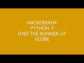 HACKERRANK PYTHON 3 FIND THE RUNNER UP SCORE