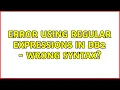 Error using regular expressions in DB2 - wrong syntax