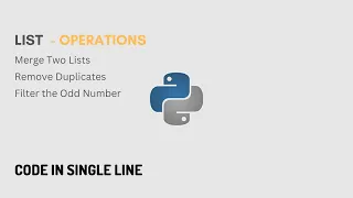 Single line Code Merge List Remove repeated Items extract odd Numbers Python