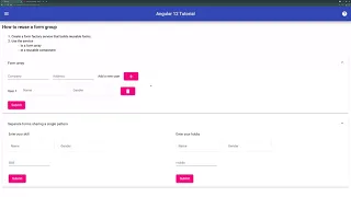 Reuse Angular Reactive Form FormGroup in FormArray multiple Forms