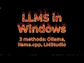 Ollama Llama cpp and LMStudio LLM Showdown in Windows i9-13900kf Benchmarks