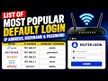 Popular Router Brands Default Login IP Address Username Password List Default Router Login IP
