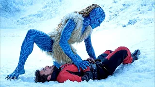 راجل تايه في الجليد وفجأة بيظهر ليه مخلوق غريب يشبه الانثي بتاخده يعيش معاها 