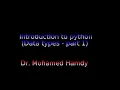 Introduction to python - data types