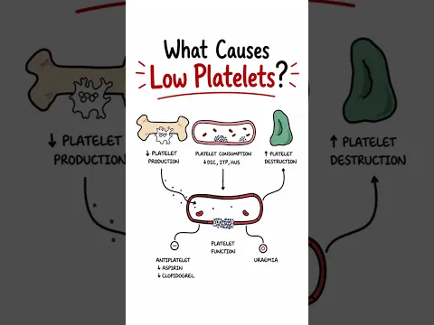 Immunology Insights: What Causes Low Platelets?  #thrombocytopenia  #platelets #haematology  #meded