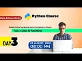 Python Tutorial for Beginners Basic to Advance Data Science Series Session With Sumit Day-3