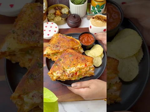 Cheese Burst Pizza Sandwich Recipe😍 #shorts #sandwich #trending #viral