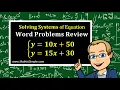 Solving Systems of Equation Word Problems Review Expressions Equations Grade 8