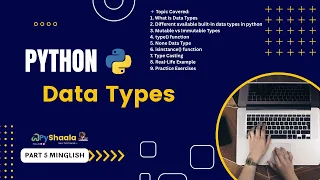 Data Types in Python Python Tutorial for Beginners To Adv Part 5