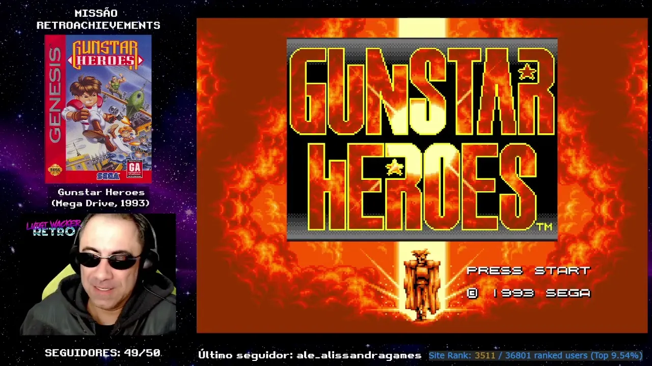 Gunstar Heroes (Mega Drive) - Fazendo Final (Missão Retroachievements)