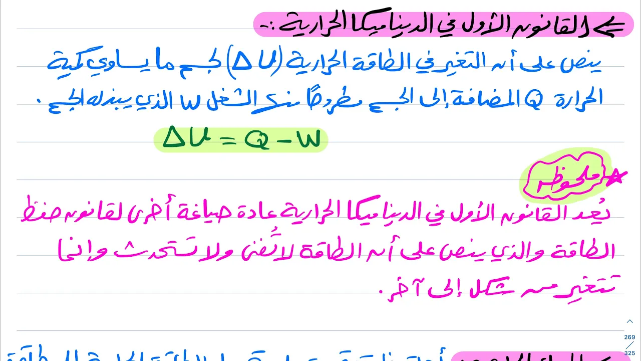 تغيرات حالة المادة وقوانين الديناميكا الحرارية ( الجزء الثاني ) فيزياء ثاني ثانوي 1444