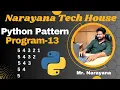 Narayana Tech House Python Pattern Program-13 Mr Narayana 9010607010