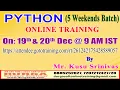 PYTHON 5 Weekends Batch Online Training in DURGASOFT