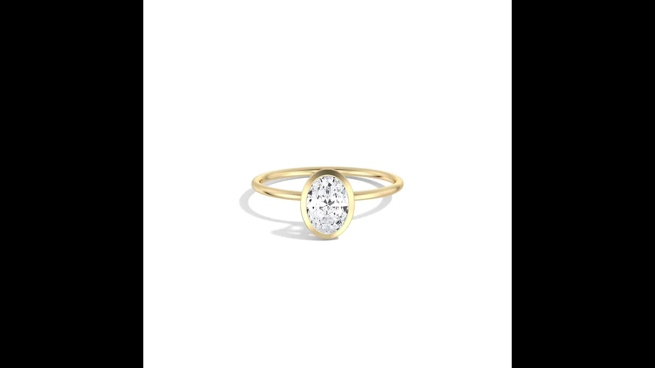 Sophia丨1CT Oval Cut Lab-Grown Diamond Bezel Engagement Ring in 14K Gold/Platinum