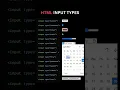 HTML input types