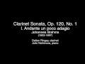 Johannes Brahms - Clarinet Sonata, Op  120, No. I: II. Andante un poco adagio