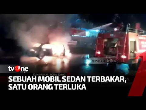 Detik-Detik Mobil Terbakar Hebat, Satu Orang Alami Luka Bakar