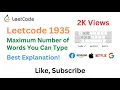 Leetcode 1935 Maximum Number of Words You Can Type - Java Clean Solution Using indexOf
