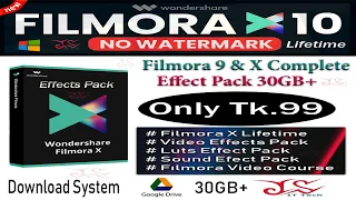 Download Wondershare Filmora 9 \u0026 X Effect Pack l Download Install l 30GB Up Drive File l Js It Tech 2022 MP3