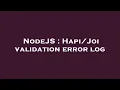 NodeJS validation error log