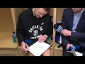Creighton basketball players try their hand at drawing the Bluejay logo