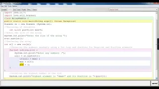 ARRAY HIGHEST NUMPOS JAVA CLASS by ASHISH