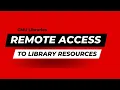 Remote Access to Libraries Resources CMU Libraries