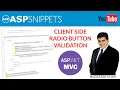 Client Side RadioButton validation in ASP Net C